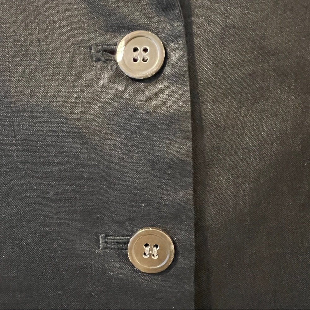 J Crew Black Linen Button Down Blazer, Lightweight, Size 8 - Picture 4 of 7
